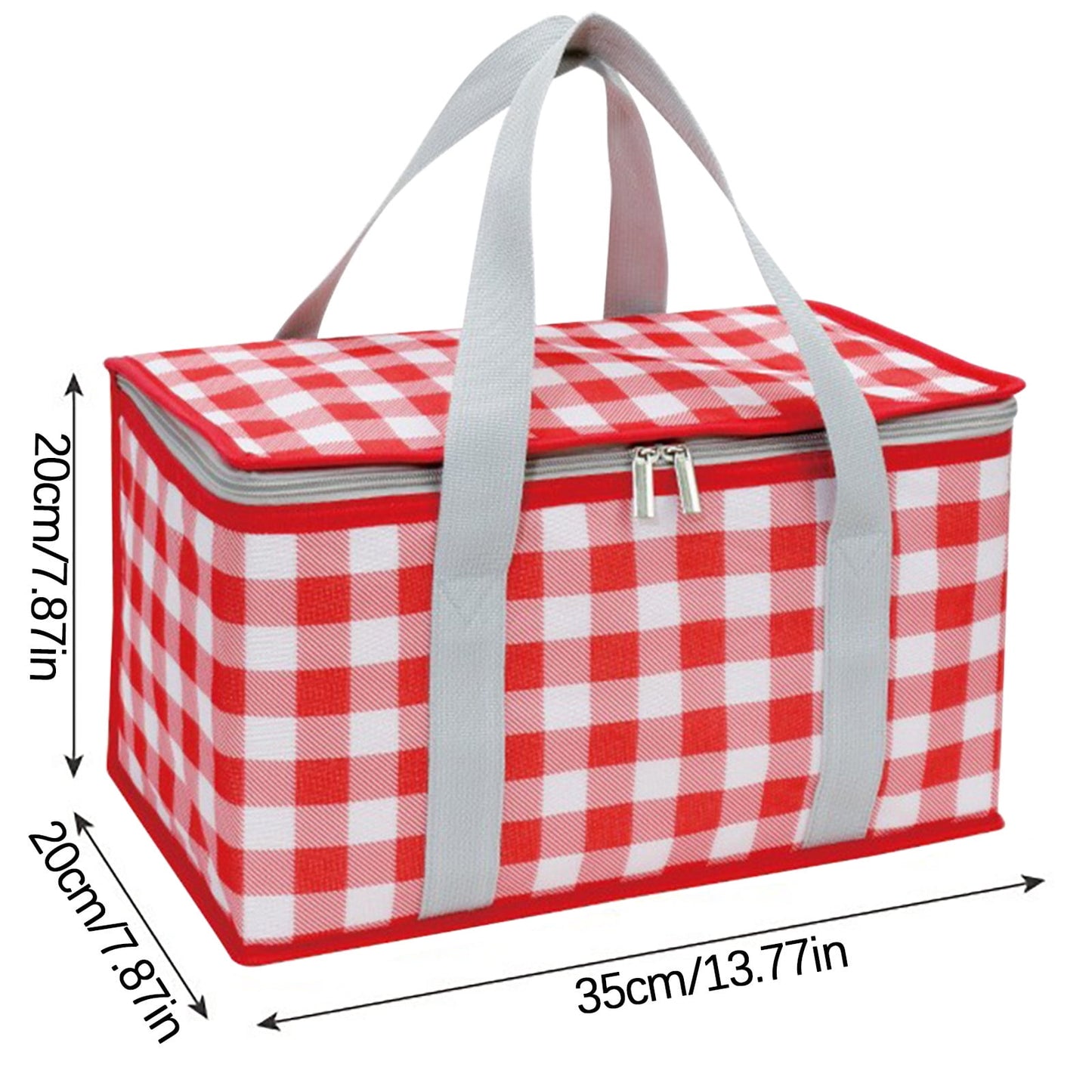 Darzheoy Large Picnic Basket Shopping Basket Camping Picnic Basket Travel Picnic Bag Portable Bento Bag Thermal Insulation Bag Red