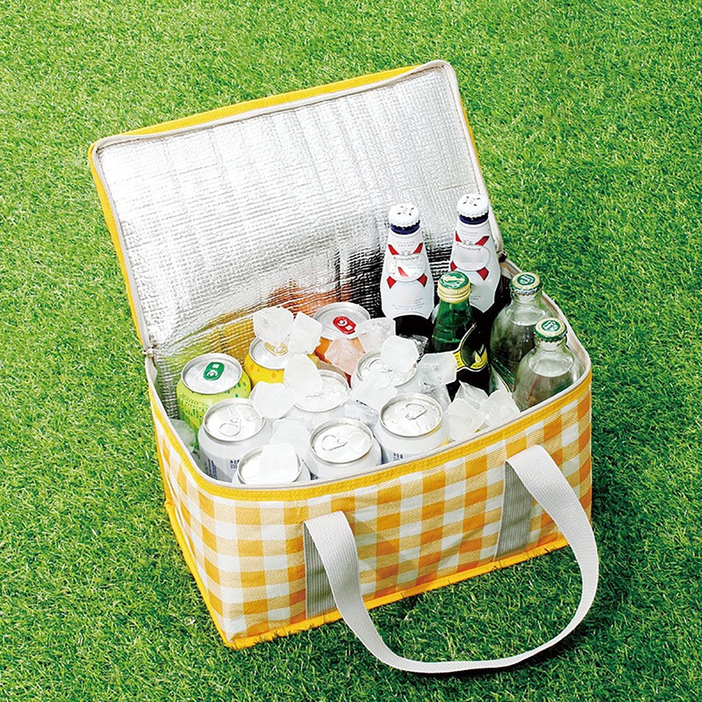 Darzheoy Large Picnic Basket Shopping Basket Camping Picnic Basket Travel Picnic Bag Portable Bento Bag Thermal Insulation Bag Yellow